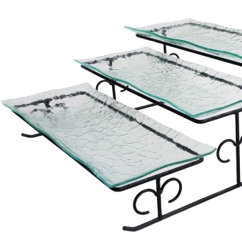 Фуршетная подставка 35x34x16cм с 3 стеклянными блюдами