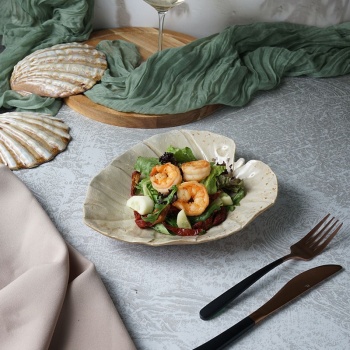 Блюдо 24см 225мл Лист "Pearl Frutti di Mare" керамика