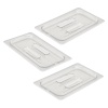 Крышка для гастроемкости GN 1/3 Camwear с ручками (PC) прозрачная - комплект 3 штуки