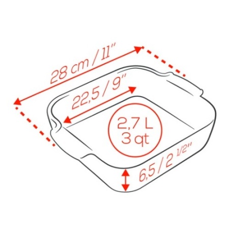 Емкость квадратная для запекания APPOLIA 28см SLATE