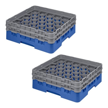 Кассета Camrack на 30 ячеек для мойки и хранения бокалов Ø7.94x13.3см Cambro синий, 2шт
