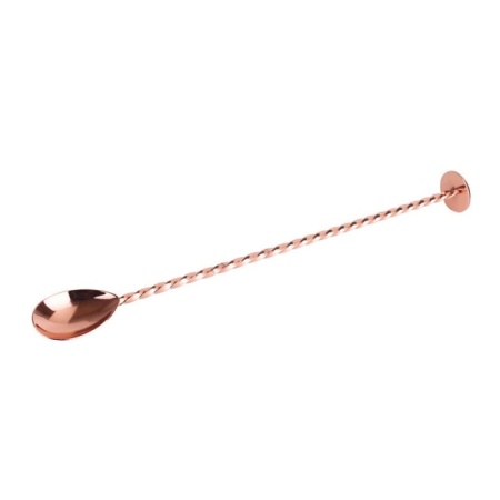 Ложка барная со ступкой 28см Kingtex медное покрытие