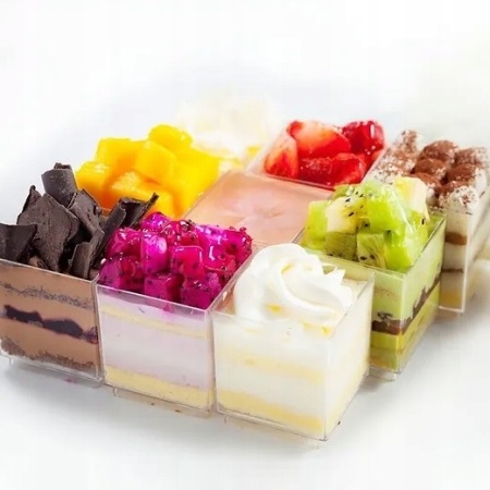 Чаша квадратная 55мл 4.2x4.2x(h)4.7см прозрачная Pap Star, 30шт