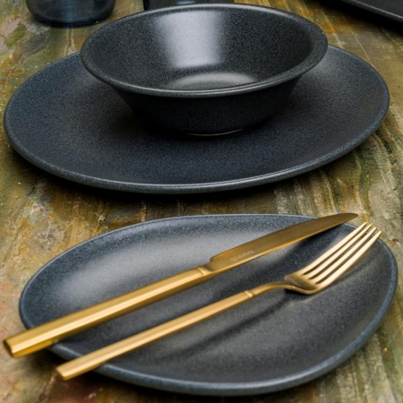 Тарелка плоская 23x20см GRAPHITE Vago