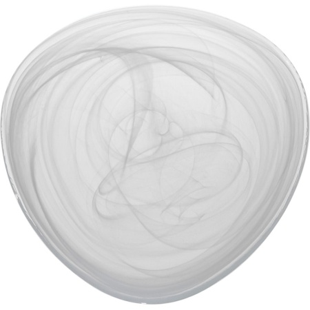 Блюдо стеклянное 21x21x(h)2.5см Tria белый дым