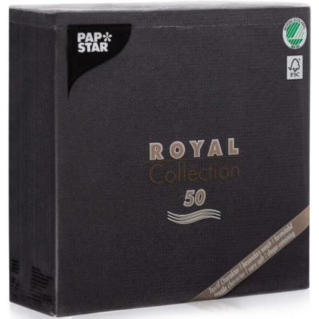 Салфетка 40x40см ROYAL Collection черная, 50шт