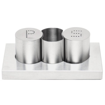 Набор для специй - солонка, перечница, стаканчик для зубочисток - 15x8.5x5.7см Profi-Chef нерж.сталь