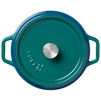 Кокот с крышкой Ø24см 3.5л сине-зеленый