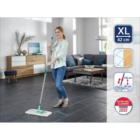 Швабра для пола Profi XL 42см micro duo с телескопической ручкой 80-140см