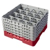 Кассета Camrack на 16 ячеек для мойки и хранения бокалов Ø11.11x25.7см Cambro красный, 2шт