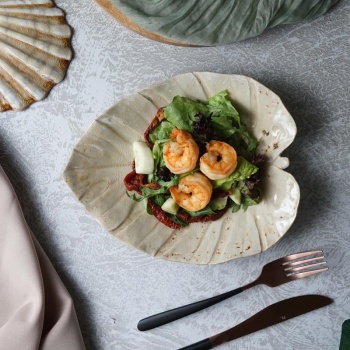 Блюдо 24см 225мл Лист "Pearl Frutti di Mare" керамика