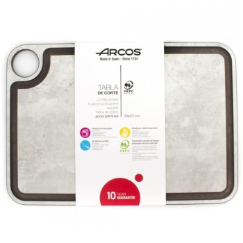 Доска разделочная 33x23см с желобом Arcos мраморного цвета