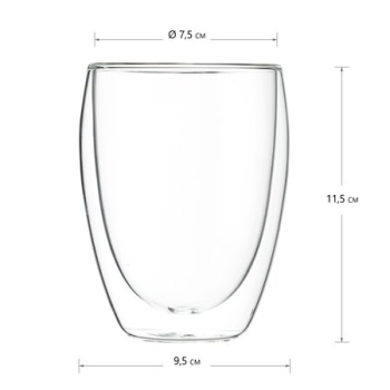 Стеклянный стакан 350мл с двойными стенками