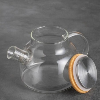 Чайник заварочный стеклянный 600мл Гранат с металлическим ситом