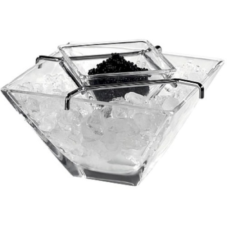 Икорница 14x14х(h)10см сет из 3-х предметов