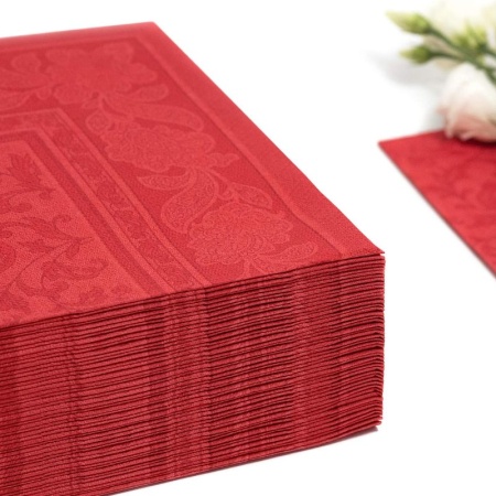 Салфетка 40x40см ROYAL Collection Ornaments красная, 50шт