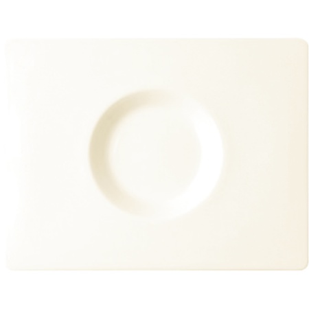 Тарелка прямоугольная 29x22см - 1 круглое углубление - Cinnamon - ALL SPICE