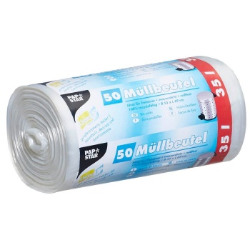 Мешок мусорный 35л 69x55см прозрачный Pap Star, 200шт