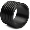 Набор колец для салфеток Ø4x(h)3см CENTRO ribbed black, 4шт