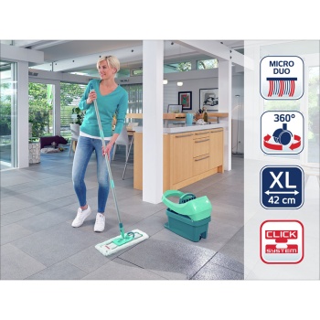 Комплект для уборки Profi XL ведро 8л на роликах с прессом для отжима и швабра 42см