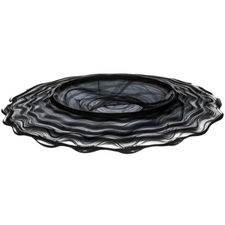 Блюдо стеклянное Ø27x(h)2см Osho черный дым