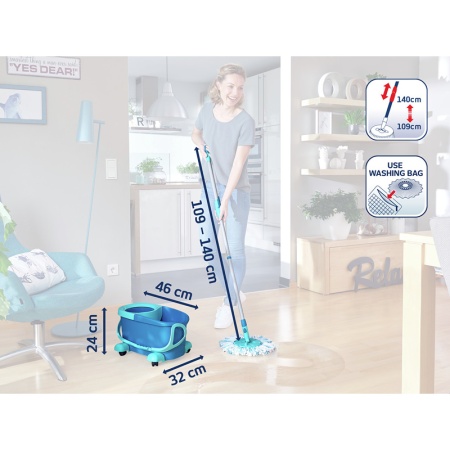 Комплект для уборки Clean Twist Ergo Disc Mop ведро 6л с отжимом и моп + тележка для ведра 521033