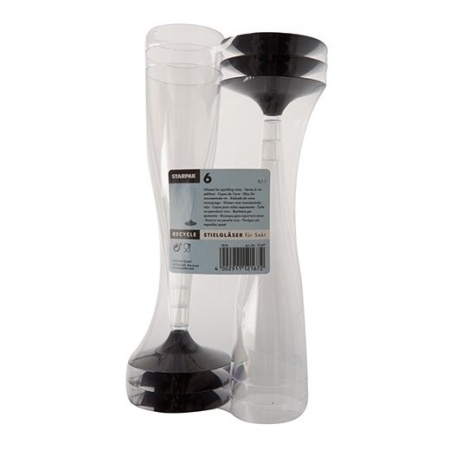 Бокал для шампанского 100мл прозрачный Pap Star полистирол, 6шт