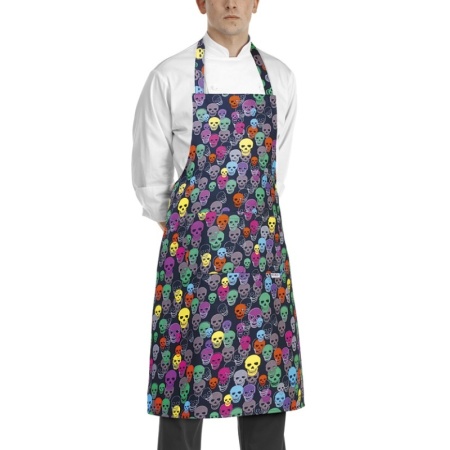Фартук с нагрудником и карманом - цвет color skulls - 100% хлопок - 190г/м2