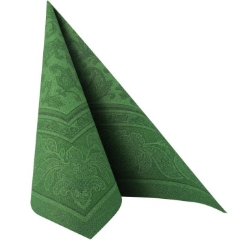 Салфетка 40x40см ROYAL Collection Ornaments темно-зеленая, 20шт