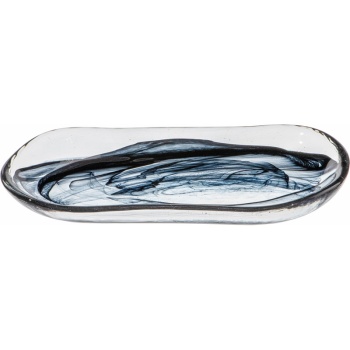 Блюдо овальное стеклянное 27.5x14.5x(h)2.5см Atlas черный дым