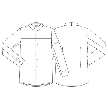 Рубашка шеф-повара - модель 25236 - цвет темно-серый - 60% хлопок, 40% полиэстер - 109 г/м2