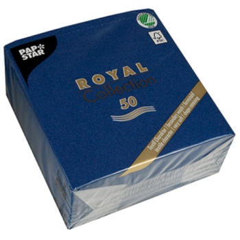 Салфетка 1/4 33x33см ROYAL Collection темно-синяя, 50шт