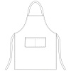 Фартук с нагрудником и карманом - серый в полоску - 65% полиэстер, 35% хлопок