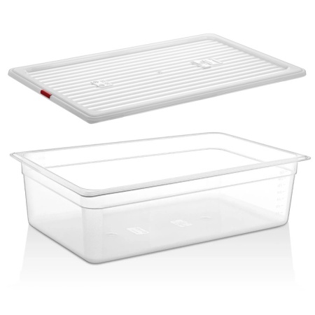 Гастроемкость GN 1/1 530x325x(h)150мм 18л матовая (PP) с крышкой