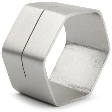 Набор колец для салфеток 5см CENTRO hexagonal silver, 4шт