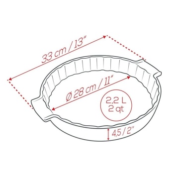 Емкость круглая для запекания APPOLIA Ø28см 2.2л RED
