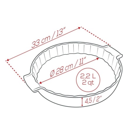 Емкость круглая для запекания APPOLIA Ø28см 2.2л RED