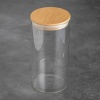 Стеклянная банка 1.3л с бамбуковой крышкой Ø10x20см