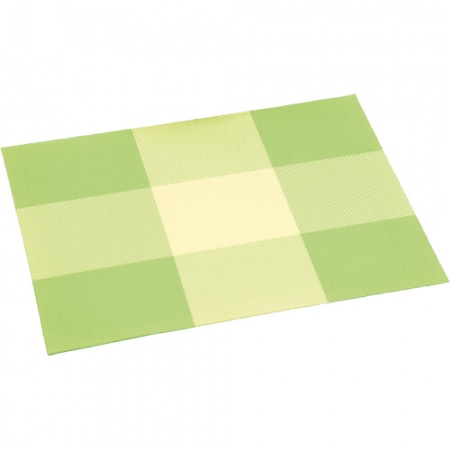 Салфетка под посуду 43х29х0.1см зеленая КЛЕТКА