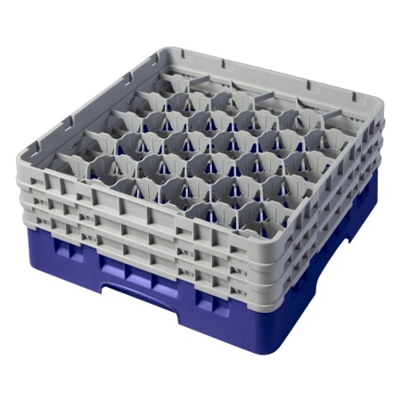 Кассета Camrack на 30 ячеек для мойки и хранения бокалов Ø7.94x17.4см Cambro темно-синий