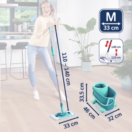 Комплект для мытья пола Clean Twist M Ergo mobile: швабра 33см, ведро 6л с отжимом