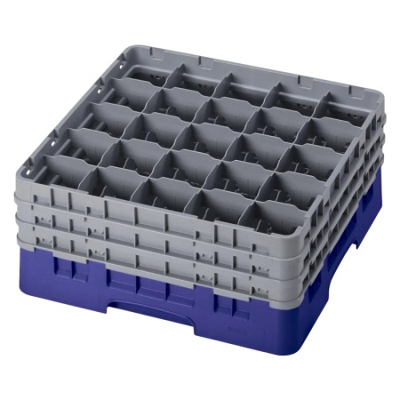 Кассета Camrack на 25 ячеек для мойки и хранения бокалов Ø8.7x19.6см Cambro темно-синий