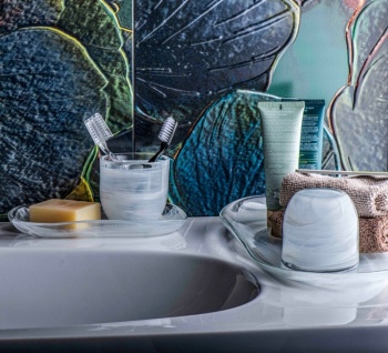 Блюдо овальное стеклянное 27.5x14.5x(h)2.5см Atlas белый дым