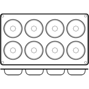 Форма "Саварин круглый" 8 выемок 65x21мм
