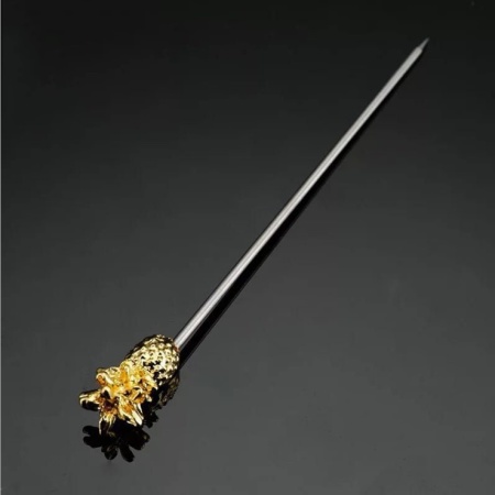 Шпажка барная "Ананас" Barbossa нерж.сталь золотой цвет (уп.10шт)