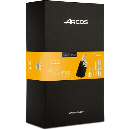 Набор кухонных ножей RIVIERA BLANC 4шт с ножницами на подставке