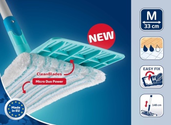 Комплект для мытья пола Power Clean M - ведро 6л с отжимом и швабра 33см