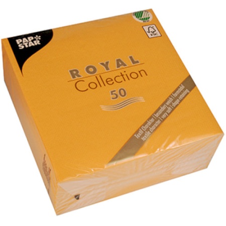 Салфетка 1/4 33x33см ROYAL Collection оранжевая, 50шт