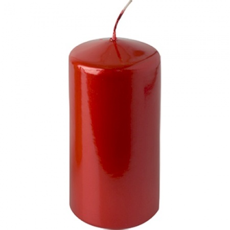 Свеча красная Ø6x(h)13см RED METALLIC