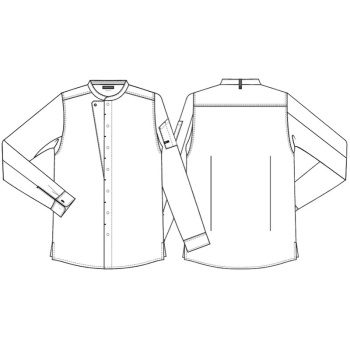 Китель повара/официанта - длинный рукав - модель 23515 - цвет черный - 65% полиэстер, 35% хлопок - 175г/м2